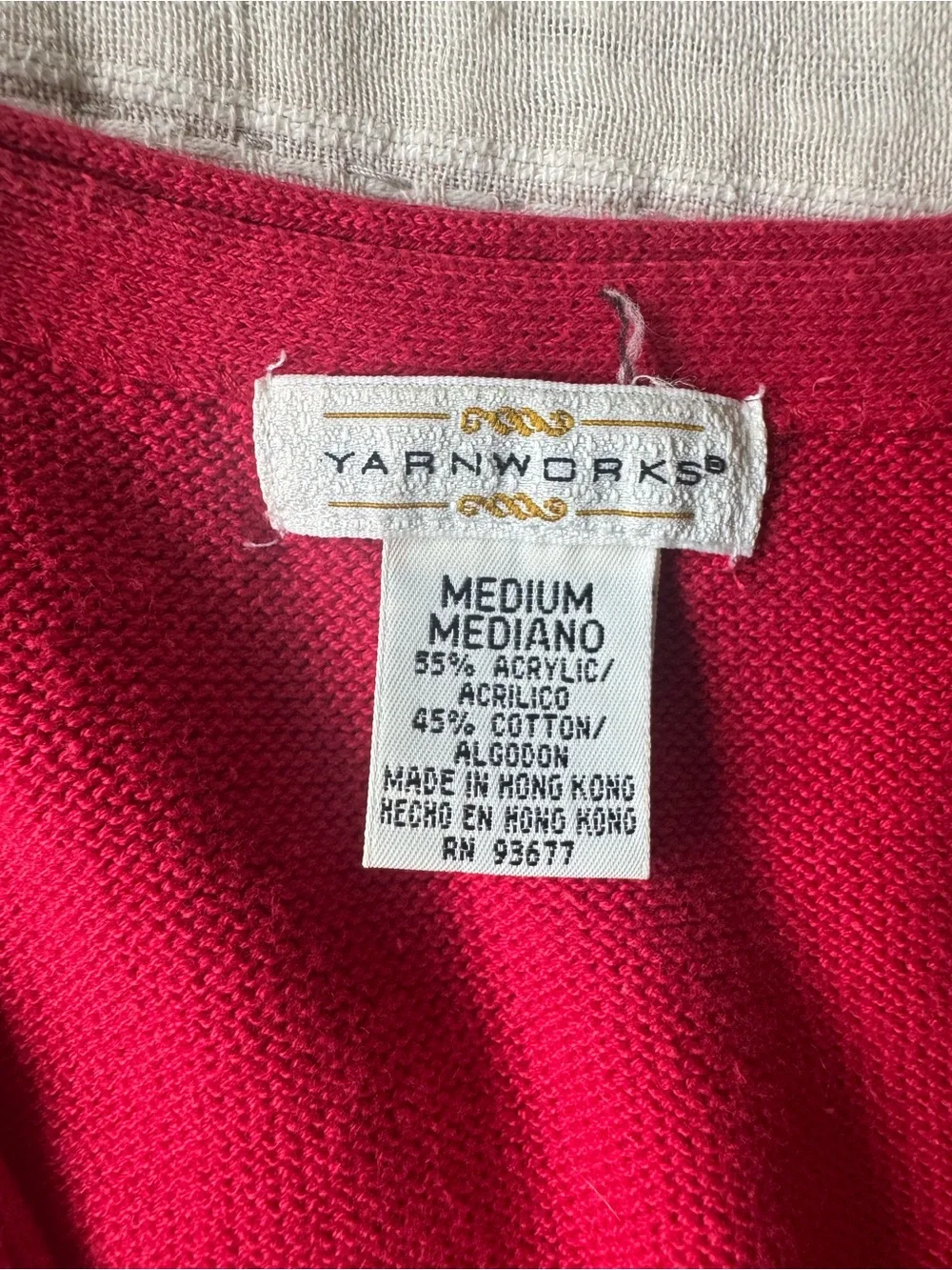 Vintage Red Button-Front Sleeveless Knit Vest